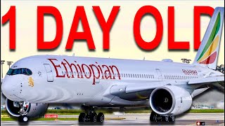 BRAND NEW AIRPLANE with ETHIOPIAN Airlines BUSINESS CLASS on the A350-1000