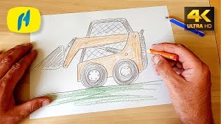 How to Draw a Skid Steer Loader (4K)