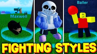 HOW TO GET ALL FIGHTING STYLES SHOWCASE in MEME SEA! ROBLOX