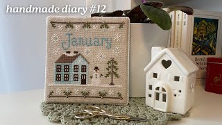 My handmade diary #12. Country Cottage Needleworks: January. Finish cross stitch square ornament.