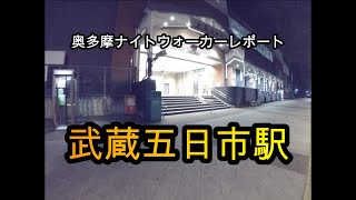 夜の武蔵五日市駅周辺