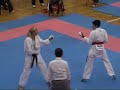 karate european championship skif 2011 anna yastrebova ukraine vs romania semi final .wmv