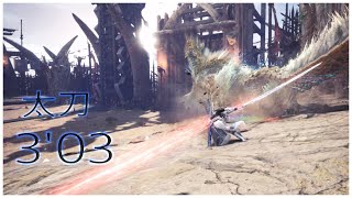 【MHW:IB PS4】ジンオウガ　太刀 ソロ 3'03(討伐) ジンオウガよさらば /Zinogre LS Solo(SLAY)