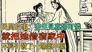 民間故事：書生見寡婦可憐，就把她借宿家中，不料引發了一場案中案｜我的故事