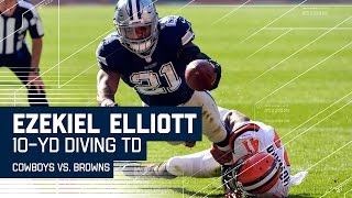 Ezekiel Elliott Throws a Stiff Arm & Dives for the TD! | Cowboys vs. Browns | NFL