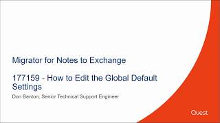How to Edit the global default settings