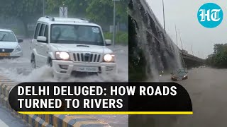 Watch: Flyover turns 'waterfall', homes flooded as Delhi gets highest 1-day rain in 19 yrs