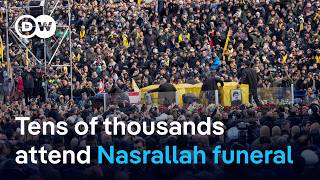 Thousands gather in Beirut for  funeral of former Hezbollah leader Hassan Nasrallah | DW News