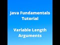 Java Fundamentals Tutorial for Beginners - Variable Length Arguments (Varargs)