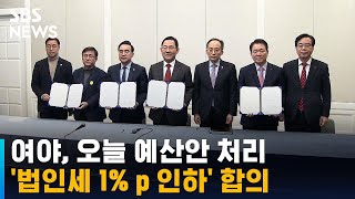 여야, 오늘 예산안 처리…'법인세 1% p 인하' 합의 / SBS