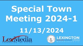 Special Town Meeting 2024-1 - 11/13/2024