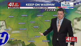 Sunshine returns Tuesday as temperatures keep climbing