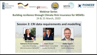 Building resilience through climate risk insurance for MSMEs: CRI Data Requirements and Modelling
