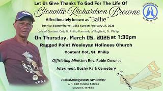Live Stream of Funeral Service for Glenville Richardson Browne