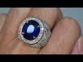 vivid royal blue sapphire 7.59ct srilanka‼️gri lab‼️rommy 0818 0890 7858