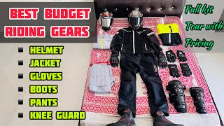 BEST RIDING GEARS IN BUDGET | RIDING JACKET , PANT , GLOVES , HELMET , BOOTS \u0026 KNEE GUARDS IN BUDGET