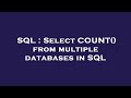 SQL : Select COUNT() from multiple databases in SQL