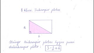 8 klasė. Trikampio plotas