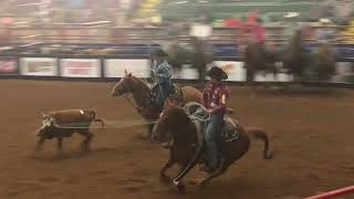 Wesley Thorp Heading for Kaleb Driggers at The American Semifinals Rodeo