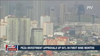 PEZA investment approvals up 94% in first nine months