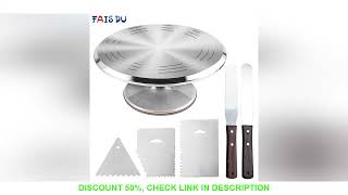 6Pcs/set Turntable Cake Decoration Accessories Set Rotating Cake Stand Tools Metal Stainless Steel P