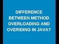 Differences between method overloading and method overriding | www.java-interview-questions.com