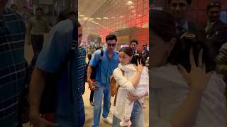 Ranbir Kapoor,Alia Bhatt and  daughter Raha  Spotted At Airport