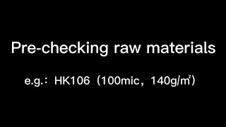Pre checking Raw Materials