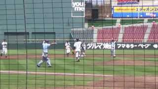 2014/7/11@マツダS 高陽東・5回表宮川匠選手（2年）のツーベースから2点を取る攻撃