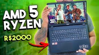 TESTANDO NOTEBOOK COM AMD RYZEN 5 - RODOU GTA
