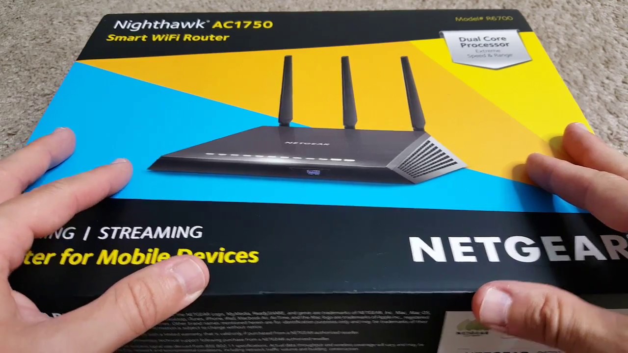 Unboxing Netgear AC1750 Nighthawk Smart WiFi Router - YouTube