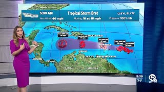 Tropical Storm Bret forecast, morning of June 21, 2023