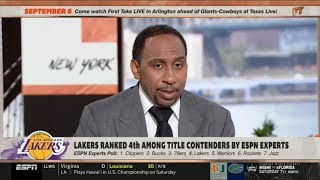 ESPN FIRST TAKE | Stephen A. Smith REACT to Lakers ranked 4th among title contenders by ESPN experts