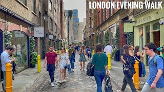 England, London City Summer Street Evening Tour 2023 | 4K HDR Virtual Walking Tour around the City