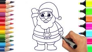 How to draw easy santa claus step by step | kids christmas drawing
