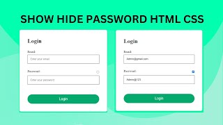 Responsive Login Form Show/ Hide Password using HTML CSS & Javascript