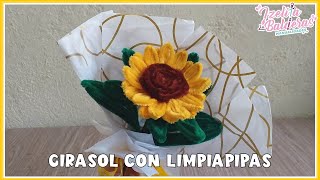 Como hacer un GIRASOL de limpiapipas - Flores con Limpiapipas