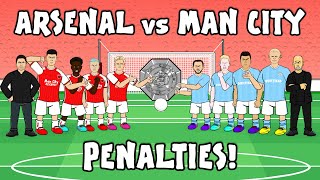 ARSENAL vs MAN CITY: Penalty Shoot-Out (Community Shield Goals Highlights 2023 De Bruyne Rodri)