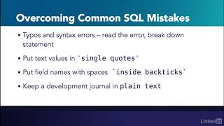Overcome common SQL mistakes - Learning SQL Programming