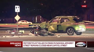 Motorcyclist dead following crash on Amherst Street in Nashua, authorities say