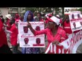 Demonstrators took to the streets of the Nigerian capital Abuja on Tuesday in defiance of a police b
