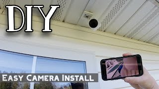 How to install security camera under vinyl soffit eave for $8.77 - Amazon Wyze Cam v3 Easy DIY