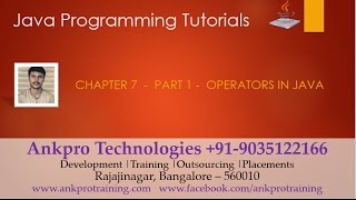 Java for beginners - Chapter 7 : Operators in Java Part 1