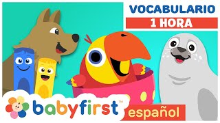 Primeras Palabras para niños | Larry el Loro | Aprender animales | 1 Hora | Baby First en Español