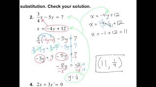 Math 8, 5.2:  Solving Systems of Linear Equations by Substitution