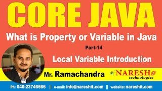 What is Property or Variable in Java Part 14 | Core Java Tutorial | Mr. Ramachandra