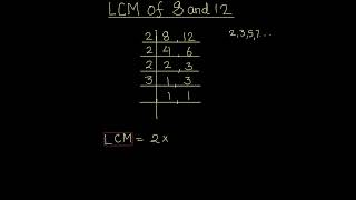 How to Find LCM of 8 and 12 / How to Find LCM / Finding LCM of 8 and 12 by Prime factorization