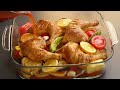 تبسي دجاج عراقي مع تمن بالشبت  😋 من أطيب الاكلات العراقية  صينية دجاج بالخضار