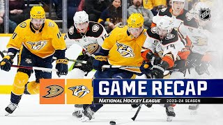 Ducks @ Predators 1/9 | NHL Highlights 2024