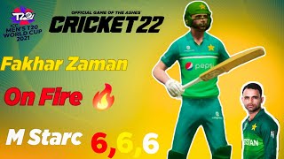 Cricket 22 | Fakhar Zaman vs Starc T20 World Cup🏆2021 | 3 Big Sixes | Cricket 22 Gameplay 1080p